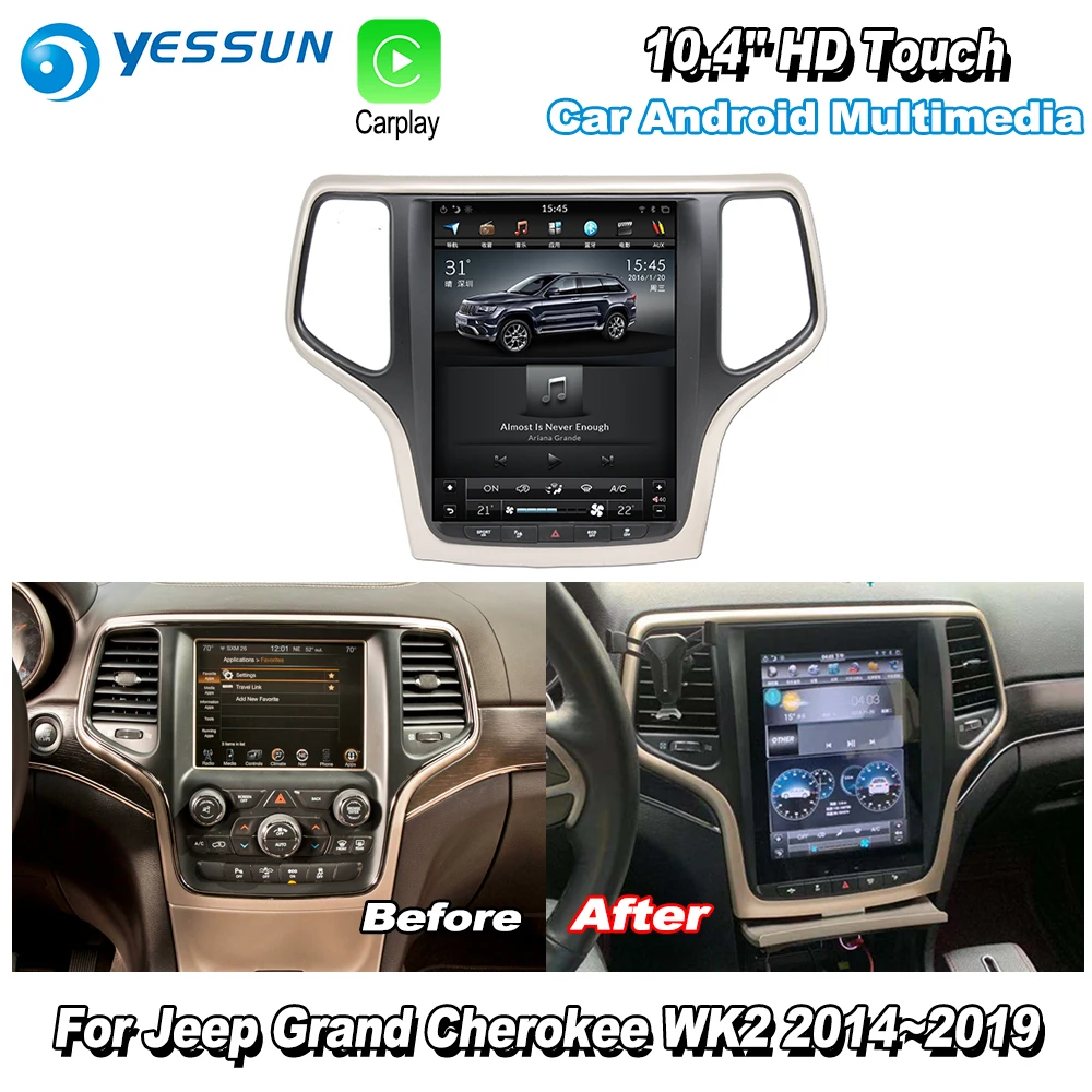 YESSUN 10,4 ''HD супер экран для Jeep Grand Cherokee WK2~ автомобиль Android Carplay gps Navi карты навигация радио без CD DVD