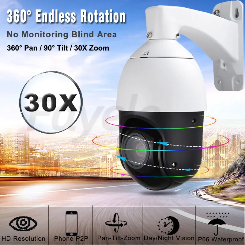 Наружная CCTV Безопасность 4 &quotМини 2MP 5MP PTZ камера аудио в HD 1080P скоростная