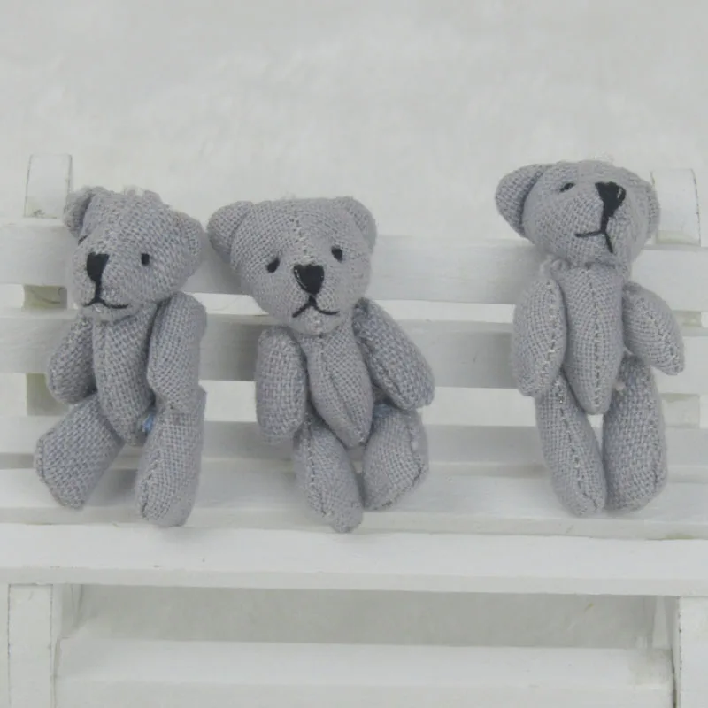 100 шт./лот плюшевые игрушки Ted Bear набивные животные серые куклы мишки тедди 4 5 см
