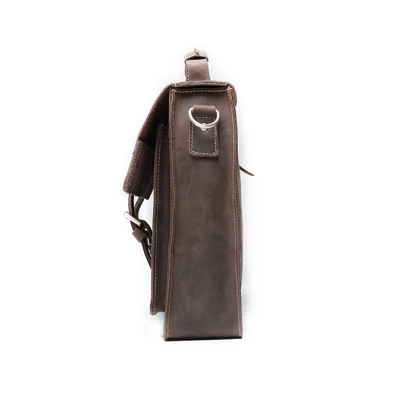 

ZLON New Style Men Crazy Horse Genuine Leather Vintage Aipper Single Laptop Briefcase Messenger Shoulder Attache Tote Bag T8884