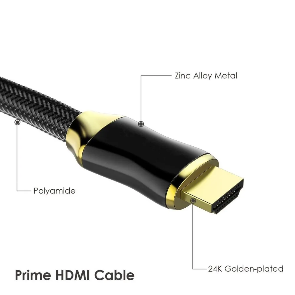 Высокопрочный плетеный нейлоновый HDMI совместимый кабель Ultra HD (UHD) 4K 2.0b 18Gbs с аудио