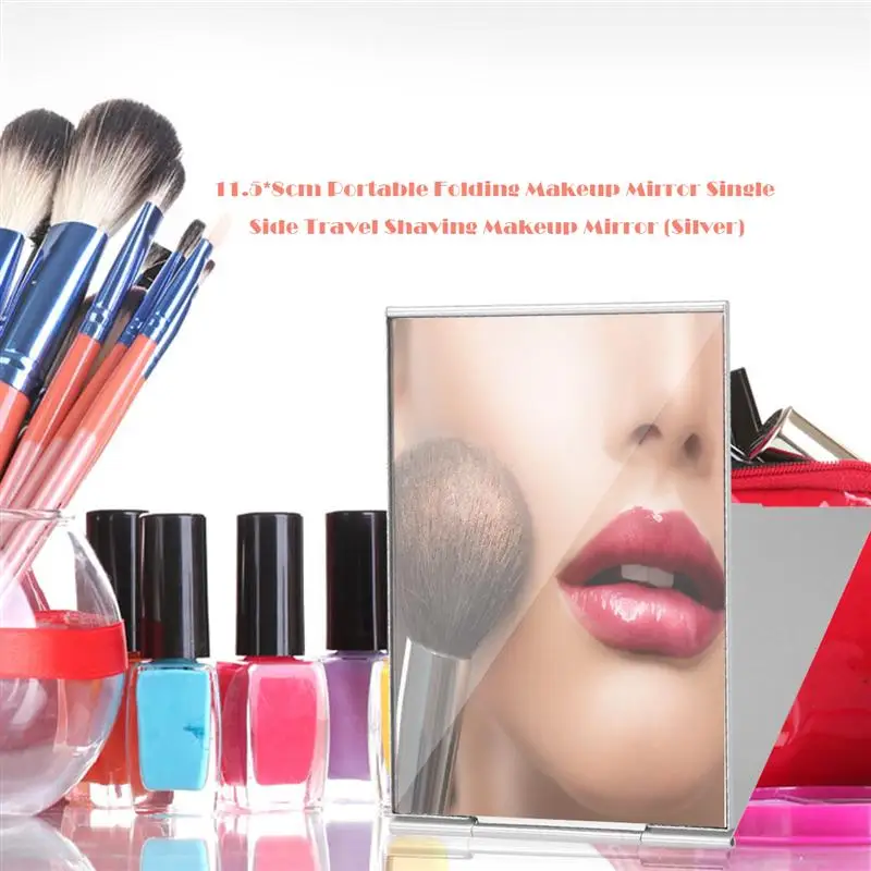 Fashion Compact Pocket Mirror Portable Folding Makeup Single Side Travel Shaving 11.5*8cm | Красота и здоровье