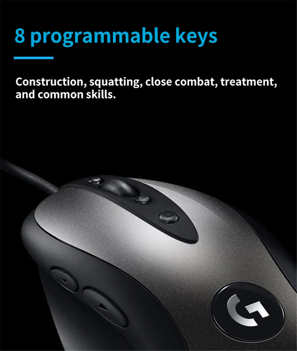 Новая классическая игровая мышь logitech MX518 обновленная версия MX500/MX510/MX518 100-16000 dpi датчик героя для всех геймеров мыши