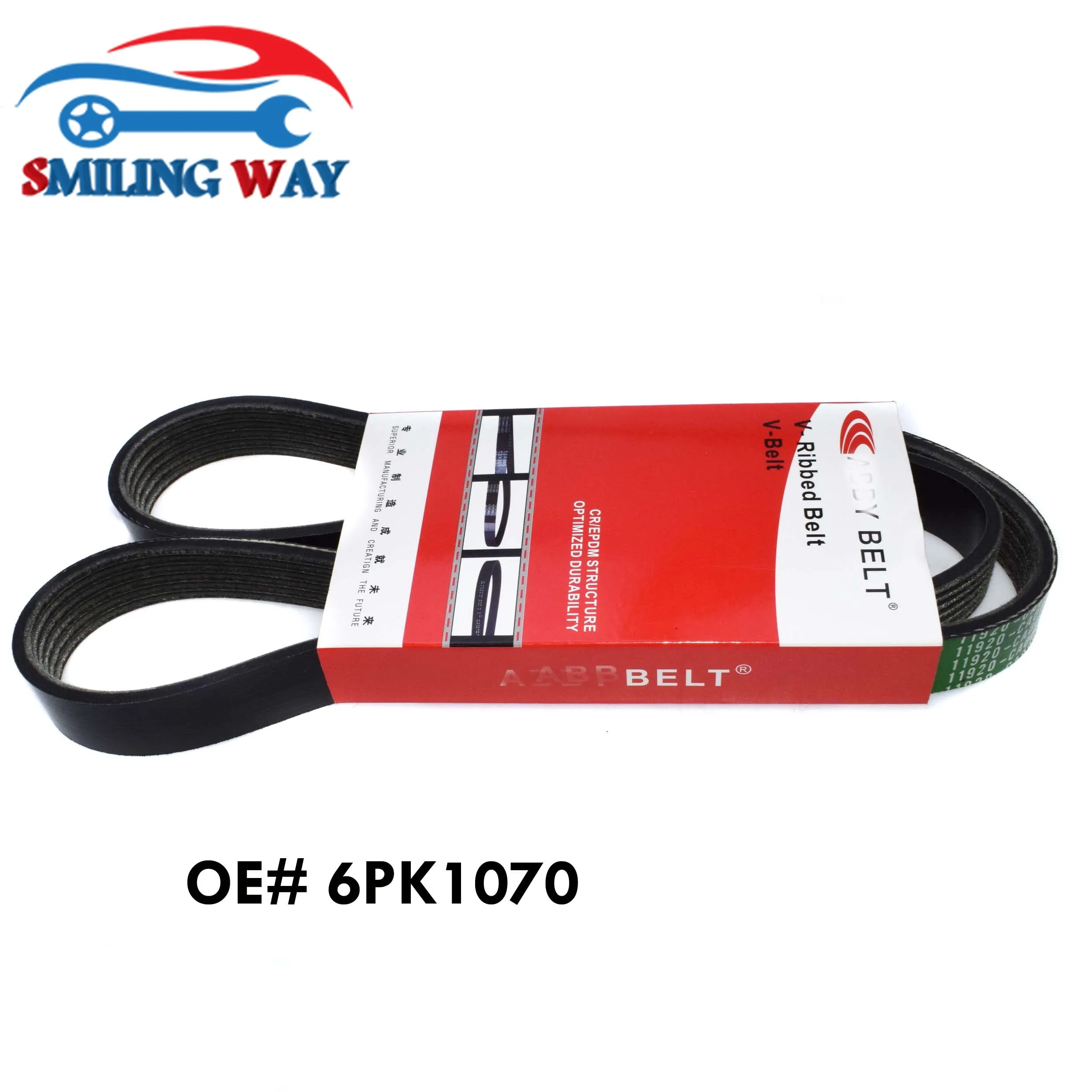 Ребристый приводной ремень для BMW Citroen Peugeot OE #6PK1070 6PK1063 6PK1065 6PK1064 11287838200 11281715713 1987947941