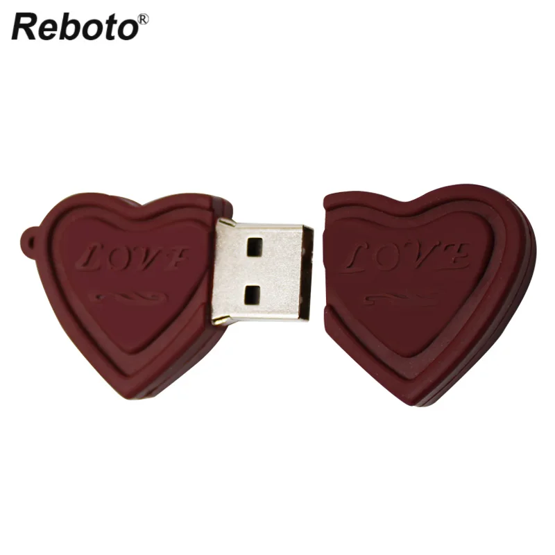 Reboto USB 2,0 мини флеш-накопитель с милым сердцем модель USB флэш-накопитель 64 ГБ 32 ГБ мультфильм любовь ручка диск U диск 16 ГБ 8 ГБ 4 ГБ