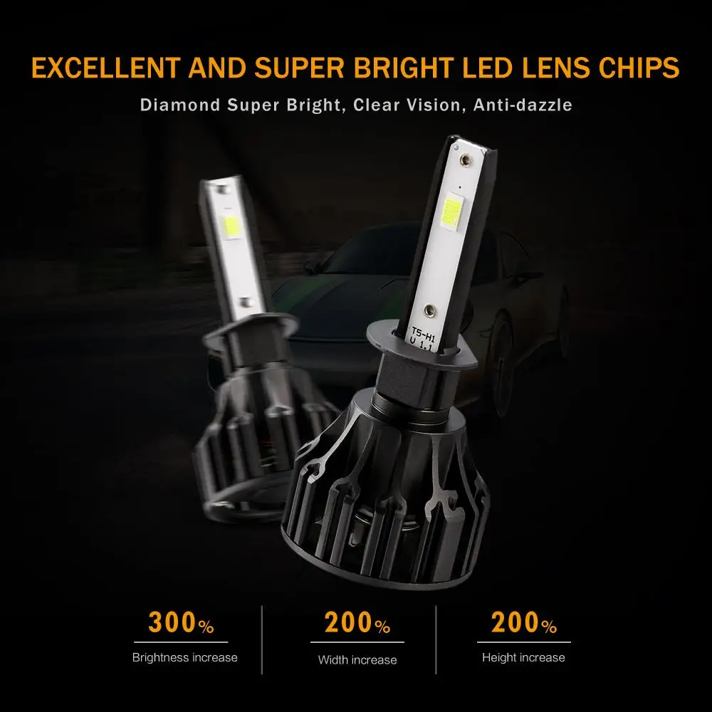 Oslamp H1 автомобильный светодиодный светильник COB 72 Вт 8000lm 6500 к налобный фонарь для