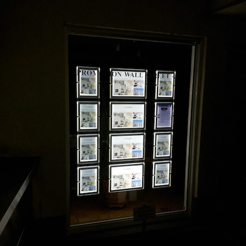 Идеальный светодиодный окно для недвижимости постер с рамкой акриловый лайтбокс