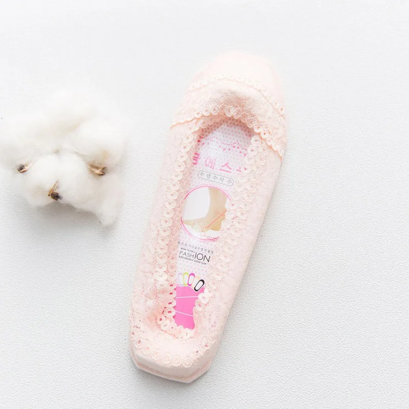 PINK SP& CITY/ дизайн; прозрачные носки-башмачки; женские кружевные невидимые носки на высоком каблуке; Мягкие короткие летние носки; женские Тапочки - Цвет: PINK