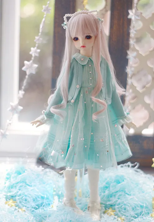 BJD одежда вязаное пальто платье костюм для 1/4 1/6 BJD YOSD MSD Размер куклы зеленый wihte черный цвет платье Одежда для кукол - Цвет: green