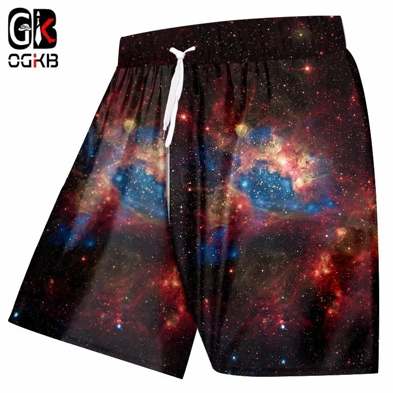 Купальник-шорты OGKB мужской с завышенной талией пляжные шорты 3d принтом Галактики
