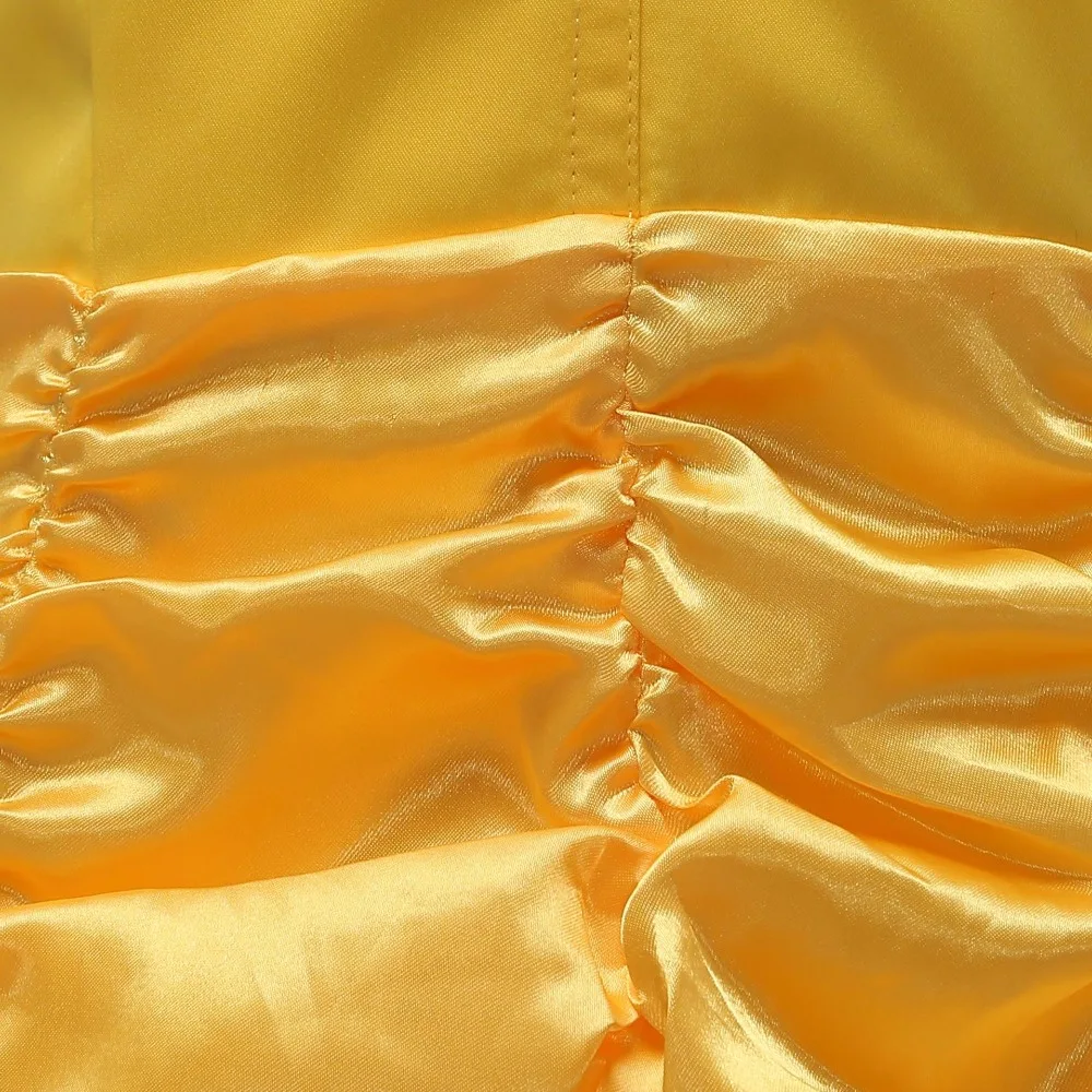 

Hot Sale Yellow Girls Ball Gown Primera Comunion Decoracion Satin Girl Dress Party