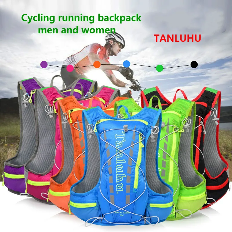 Рюкзак TANLUHU для велоспорта, ульсветильник дышащий ранец для бега 15 л, для мужчин и женщин, сумка для воды для езды по пересеченной местности, 450 г