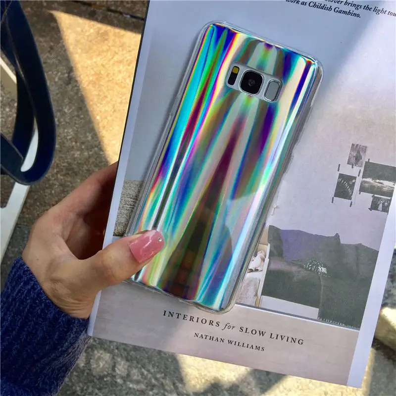 QINUO Блестящий Радужный чехол для Samsung S8 S8Plus крутой лазерный голографический S9 S9Plus