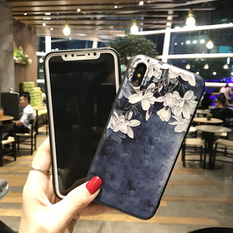 Роскошный модный силиконовый чехол для iPhone X 5 5S 5se 6 6s 7 Plus 8 мягкий телефона задняя