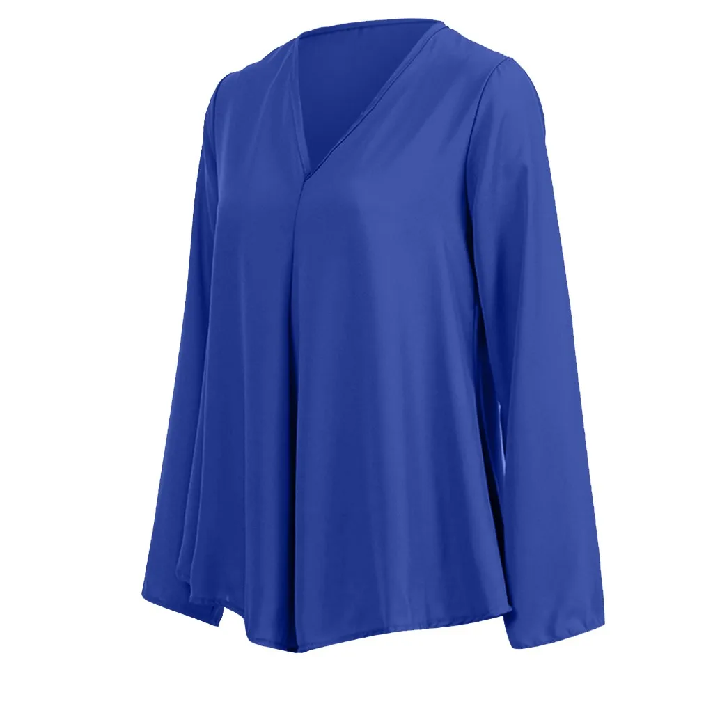 Женские однотонные шифоновые летние блузы с рукавом 3/4 повседневные свободные