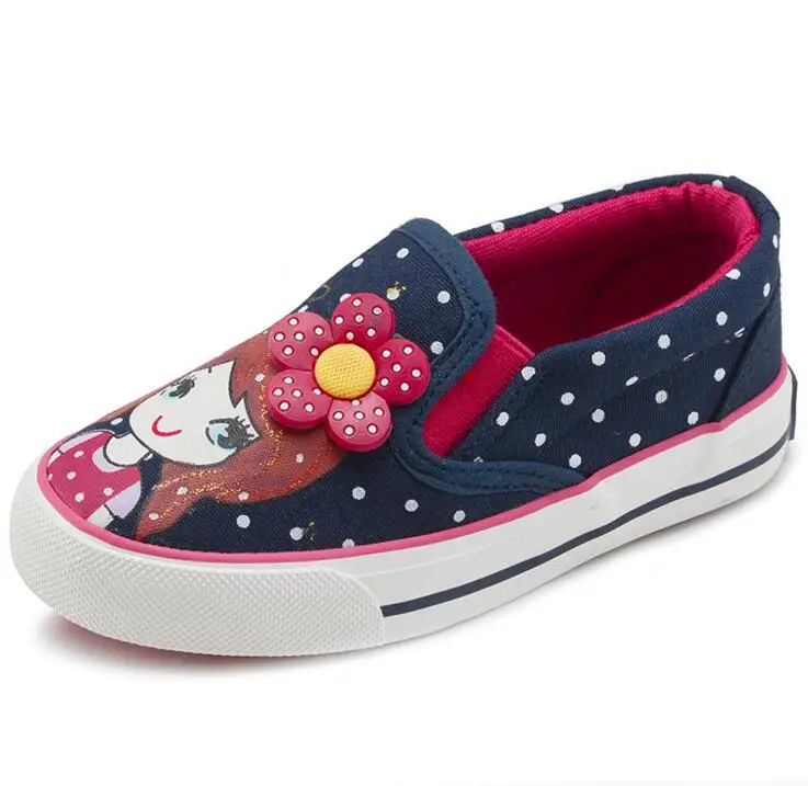 Girls Canvas Shoes 2019 New Spring Breathable Children Flats Polka Dot Fashion Kids Sneakers Princess Low-Top Casual | Детская одежда и