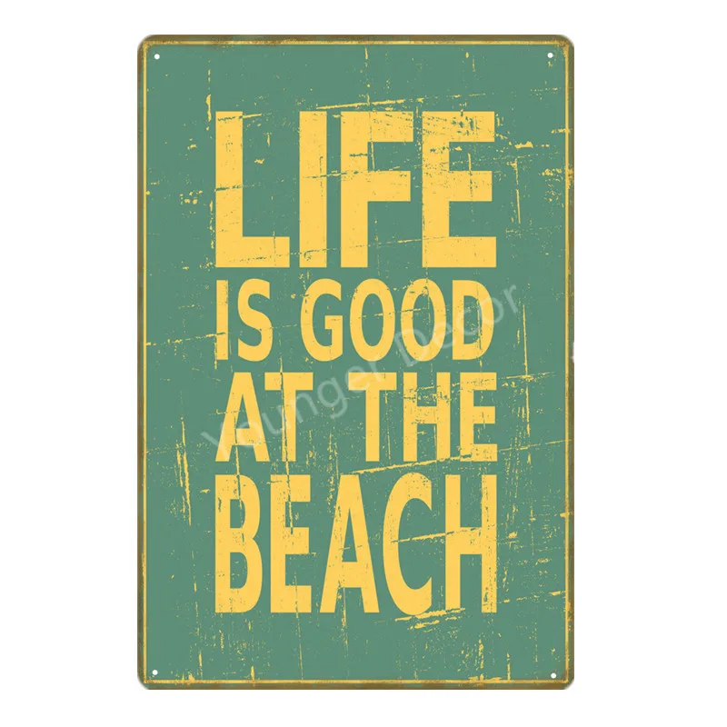 Постер Life Is Good At The Beach Metal потрясающий винтажный оловянный знак настенная тарелка