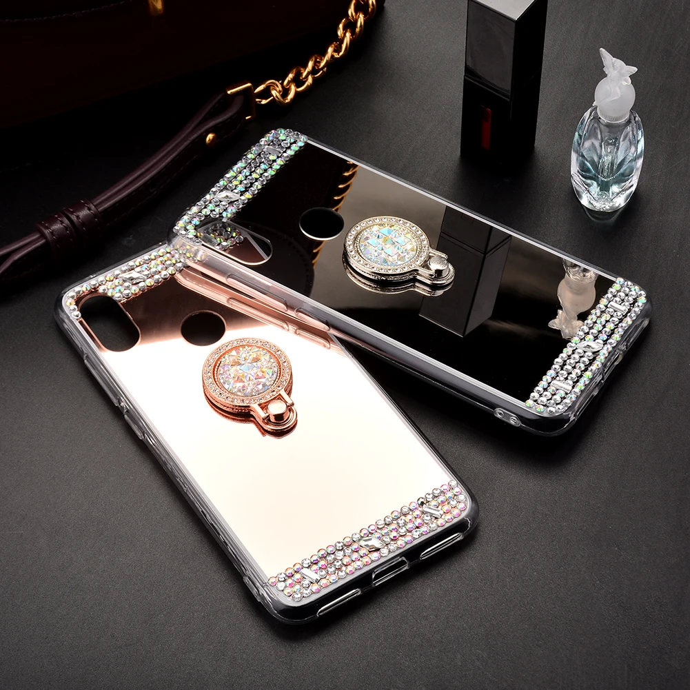 Ollivan роскошные стразы чехол для Xiao mi Red mi Note 5 4X6 S2 mi rror чехол для Xiaomi mi A2 A1 6 8 Max 3 2 девочек с кольцом