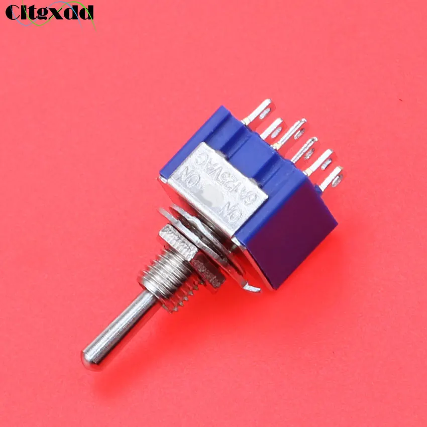 Cltgxdd 1Pcs MTS-202 Мини переключатель 6A 125V AC 6 Pin ON-ON 2 положения DPDT переключатель для переключения света и моторов.
