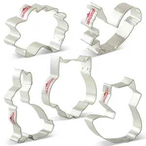 Нож для печенья KENIAO для лесных печенья-Еж, лиса, сова, кролик, Белка-форма для печенья в виде животных-нержавеющая сталь