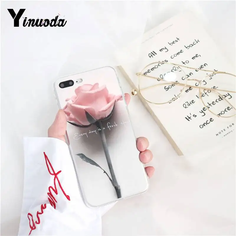 Yinuoda Elegante Rosa Roxo no Vaso Мягкий силиконовый чехол для телефона iPhone 8 7 6 6S Plus X XS MAX 5 5S SE XR 10