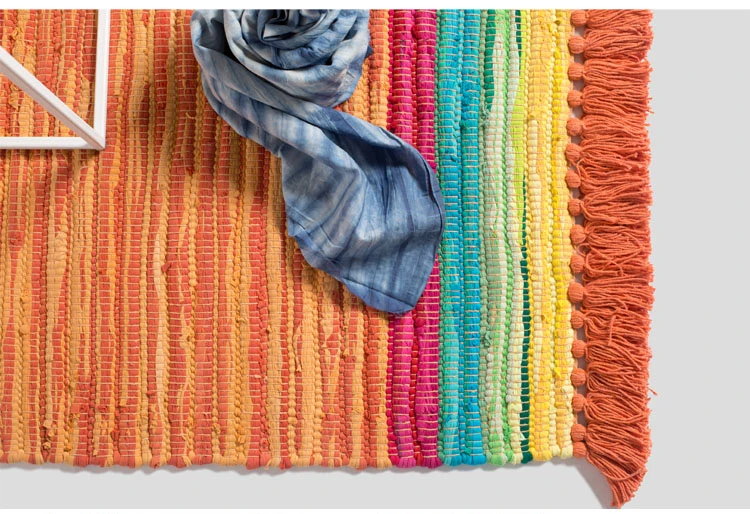 100% хлопок ручной работы ковер коврик геометрический индийский плед полосатый