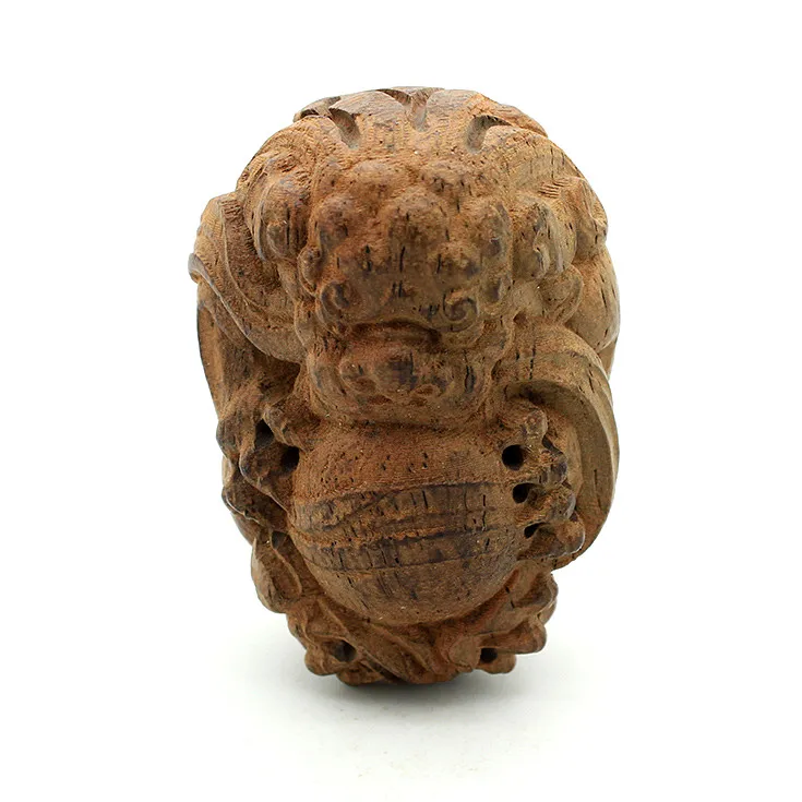 

Natural wood carving small ornaments hand pieces of wood carvings zodiac feng shui transfer member lion mdj11