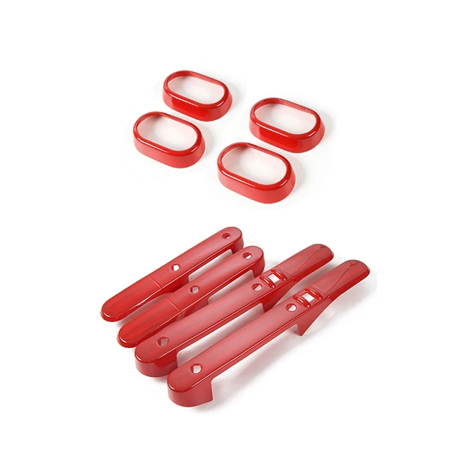 red 8 pcs MOPAI ABS украшение для межкомнатной двери, ручки для Jeep Wrangler JK 2007 2008 2009 2010, автомобильные аксессуары, Стайлинг - Название цвета: red 8 pcs