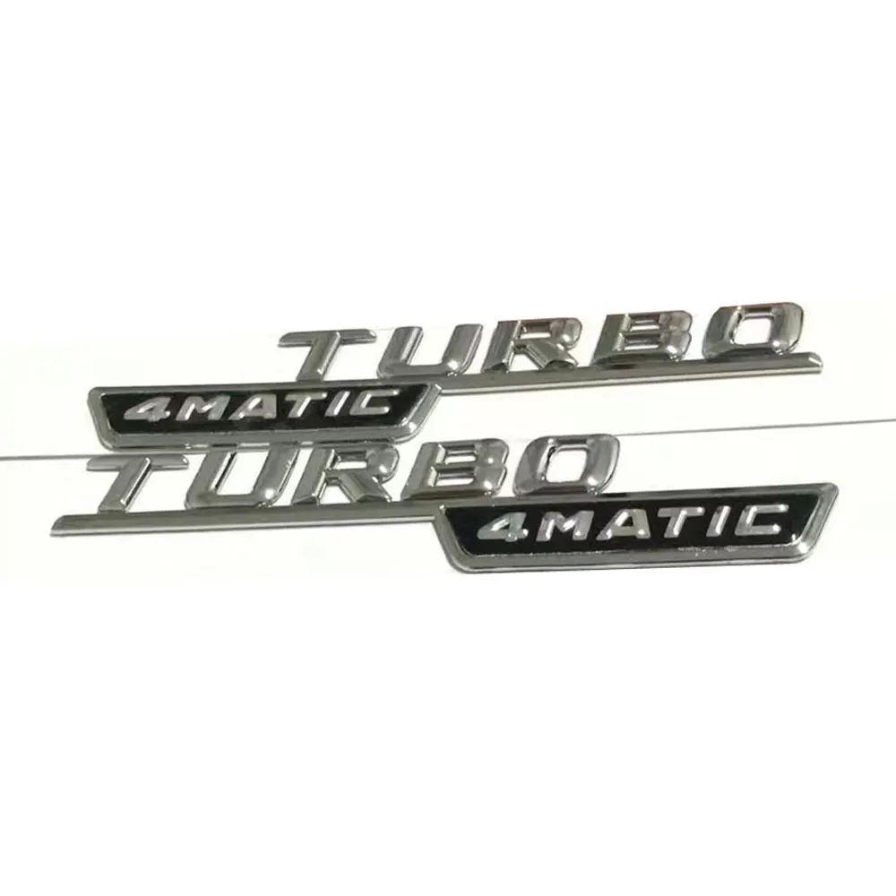 Цвет: желтый 2 шт./лот BITURBO TURBO 4matic эмблема значок и надписью автомобильной фирмы переднее крыло наклейки для Mercedes Benz AMG 4matic - Название цвета: Цвет: желтый