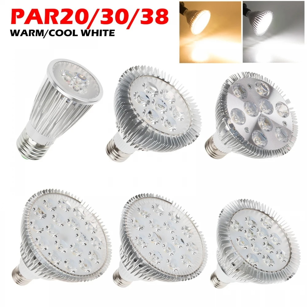 Супер яркий E27 85-265V затемнения 110V 220V CREE светодиодный PAR20/30/38 5 Вт 12 15 20 25 30
