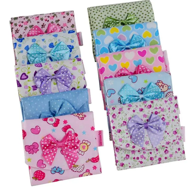 

Cloth Menstrual Pads Menstrual Bowknot Cotton Sanitary Towel Napkin Pad Purse Holder Easy Bag Organizer Color Randomly