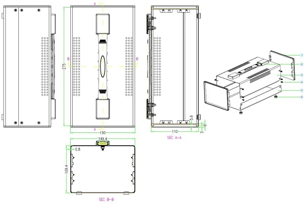 275*150*110mm Iron electronics project enclos Housing diy cabinet junction box PCB board case wire junction distrubition case