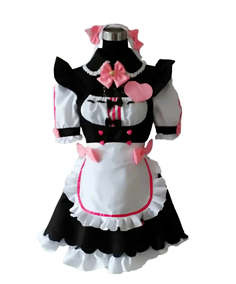Женский карнавальный костюм NEKOPARA Chocola Vanilla Maid Сексуальное Милое Платье полный