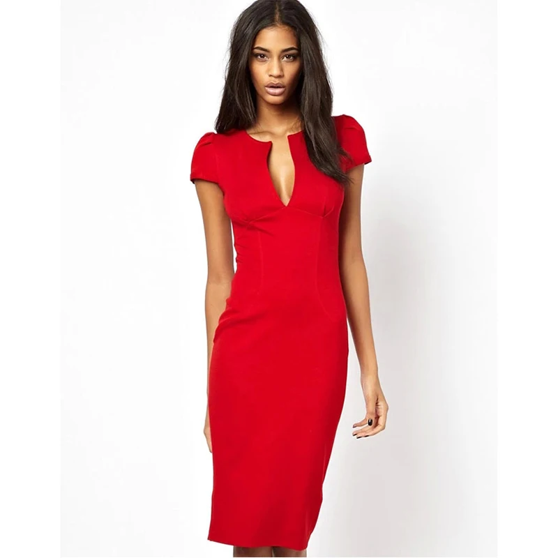 2017 Сексуальная Империя Лето Женщины Dress Глубокий V Вырезом Slim Puff Рукавом Партия