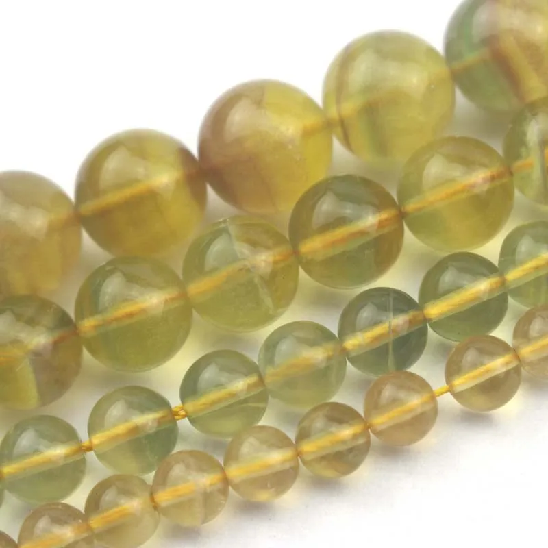 natural yellow fluorite beads gemstone DIY loose for jewelry making strand 15&quot wholesale ! | Украшения и аксессуары