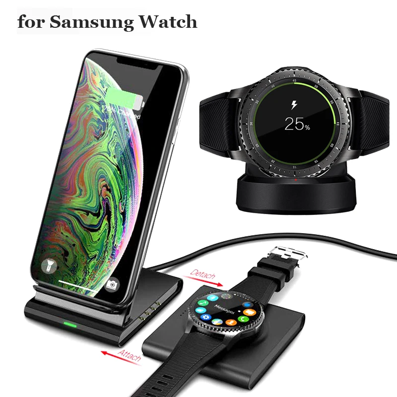 Быстрое зарядное Беспроводное устройство для iphone 8 x xs max samsung s10 s9 note 9 Samsung Galaxy Watch