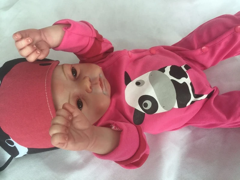 22 &quotполная силиконовая кукла Reborn Baby Doll Реалистичная новорожденная девочка