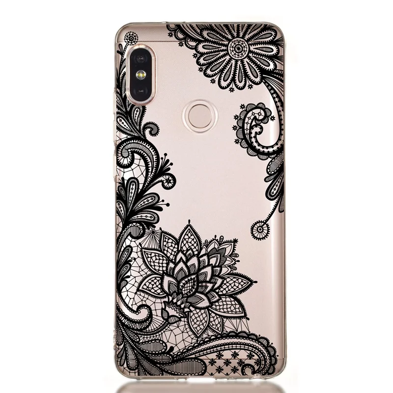Чехол для Xiaomi Redmi Note 5 Pro прозрачный чехол из ТПУ с цветочным рисунком Ультратонкий