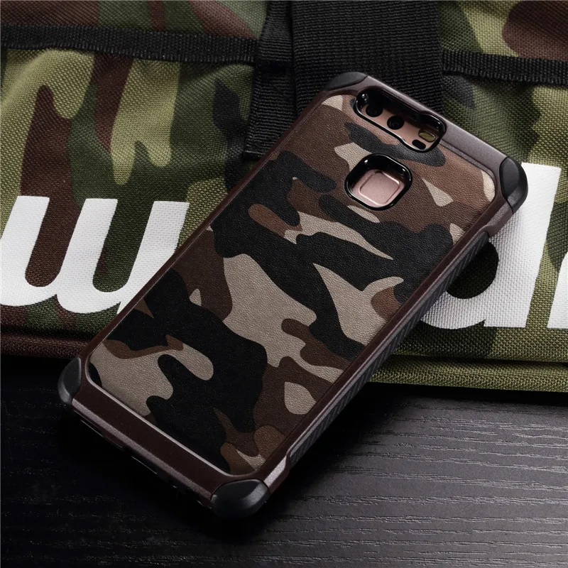 Сверхмощный Ретро Камуфляжный противоударный армированный чехол для Huawei P9 lite