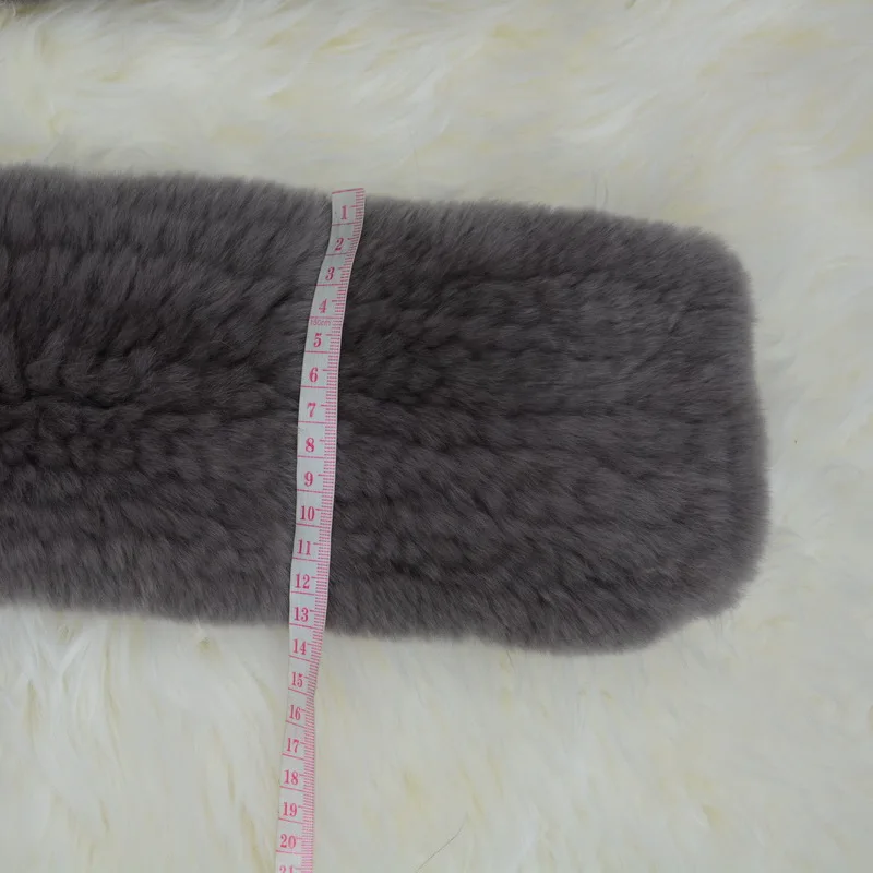 

Jancoco Max* S1577 Thick Knitted Ladies Real Rex Rabbit Fur Long Scarf Women's & Men Winter Neck Warm Neckerchief Shawl