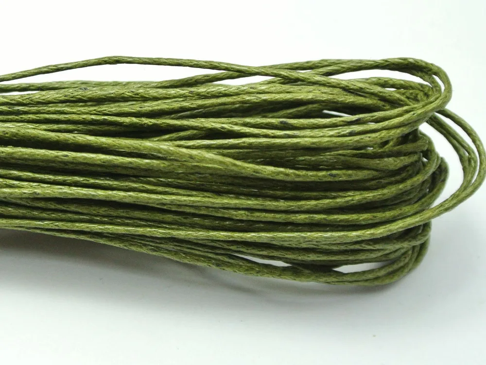 

100 Meters Olive Green Waxed Cotton Beading Cord 1mm for Bracelet Necklace