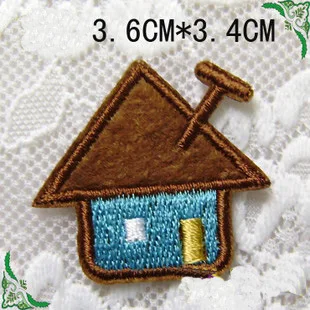 Клейкие Мультяшные термоклейкие нашивки для одежды аппликация в виде домика на