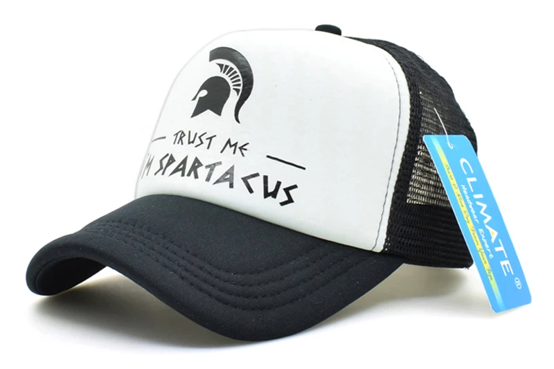 Климат Spatacus Trucker Кепка s Мужчины Спартак Черная кепка s жаркое лето я Спартак крутая бейсбольная сетка Кепка Дальнобойщика шляпа