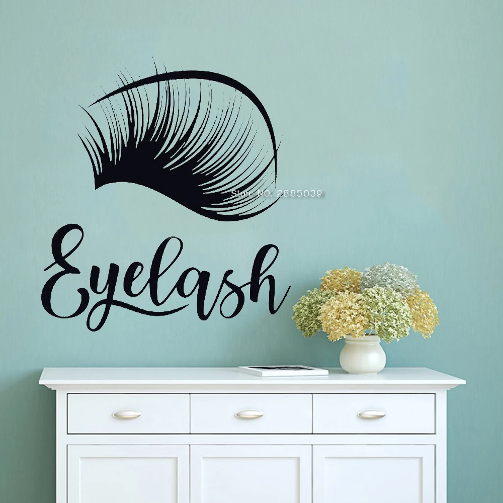 Eyelash Quotes Lashes Sign Decals Wall Sticker Eyelashes Salon Shop Decor Murals Logo Eyebrows Brows New LC1365 | Дом и сад