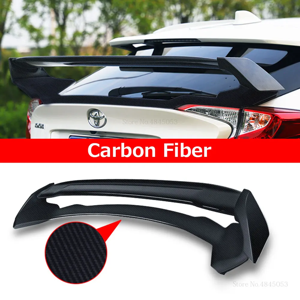 carbon fiber AITWATT, автомобильный Стайлинг, высокое качество, АБС пластик, неокрашенный, задний черный спойлер, багажник, губы, крыло для Toyota CHR C-HR - Цвет: carbon fiber