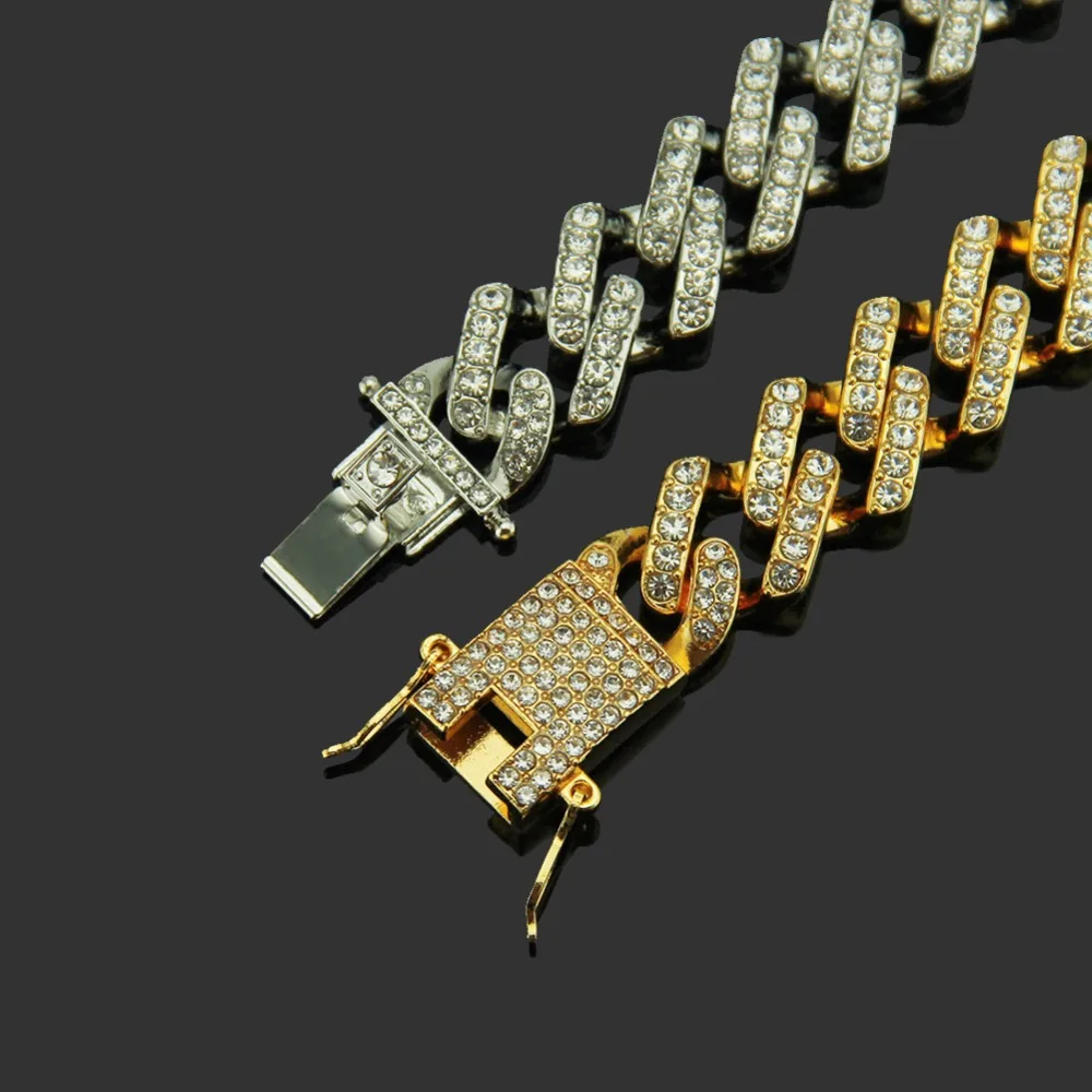14 мм Полное микро проложить Bling Iced Out кубического циркония ожерелье
