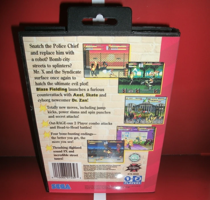 Чехол Street of Rage 3 US с коробкой и руководством для Sega Megadrive Genesis игровая консоль 16 бит