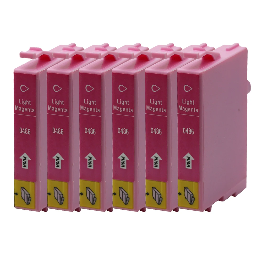 6PK T0486 светло пурпурный чернильные картриджи для Epson Stylus Photo R200 R220 R300 R300M R320 R325 R340 R350