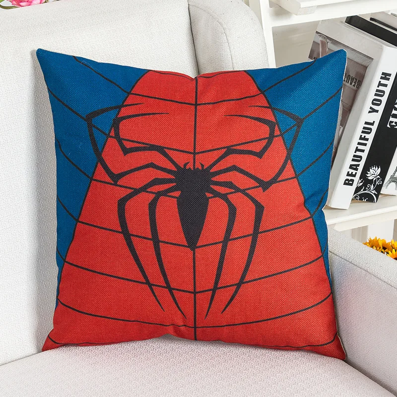 Наволочка из хлопка и льна украшение для дома логотип Super hero 45*45 см|cotton linen|linen