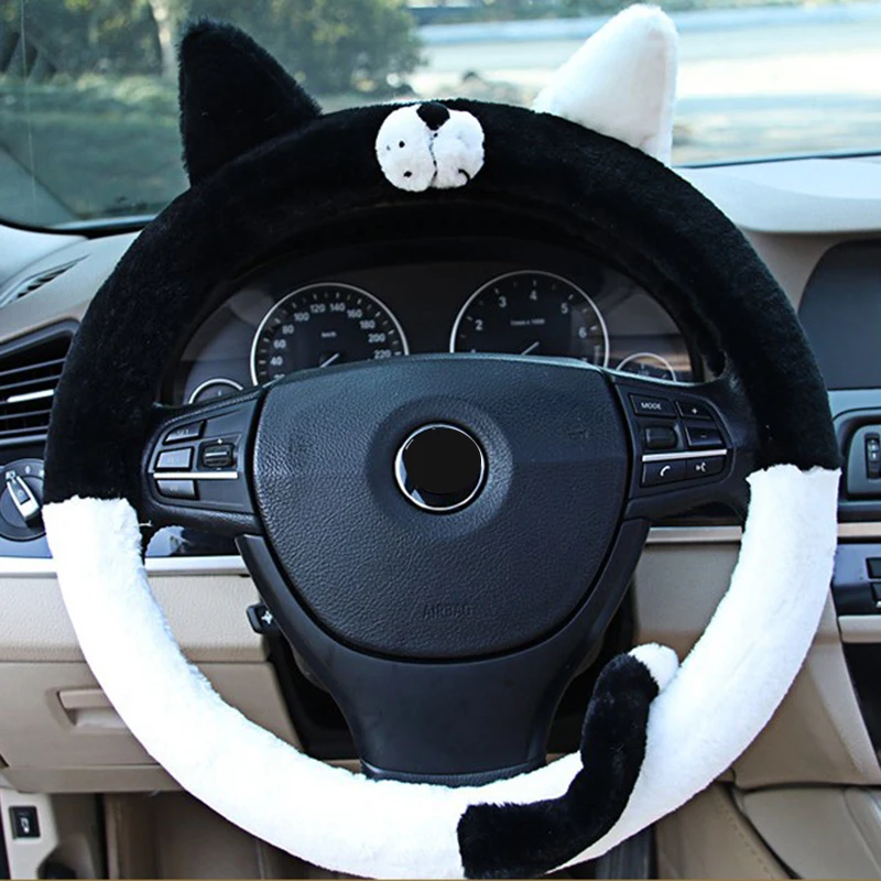 Универсальный чехол Ciliken для рулевого колеса автомобиля аксессуары интерьера милые картонные короткошерстные шкуры на 38 см.